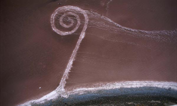Spiral Jetty from the air